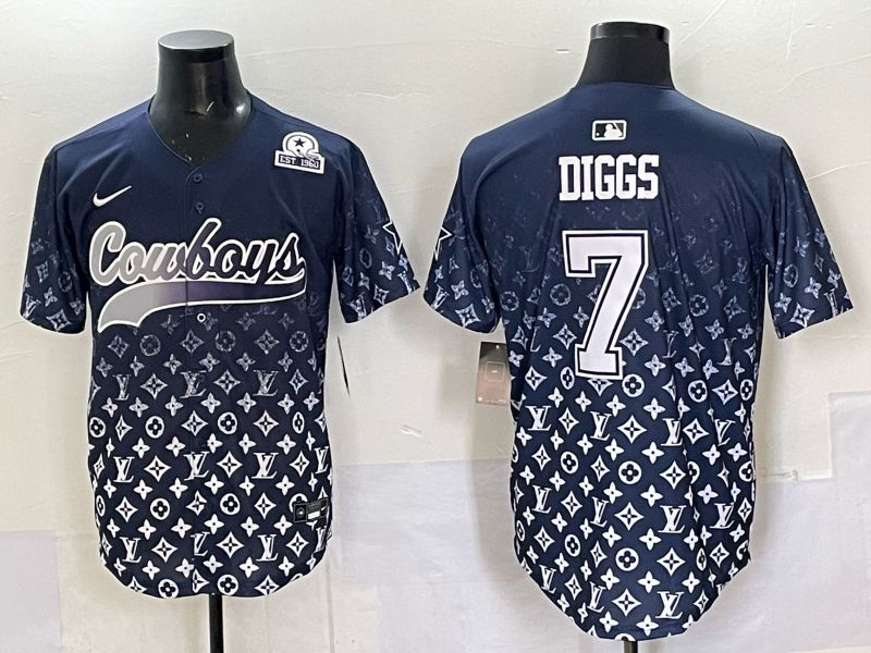 Men 2025 Dallas Cowboys #7 Diggs Drak blue Nike Limited NFL Jersey style 037->dallas cowboys->NFL Jersey